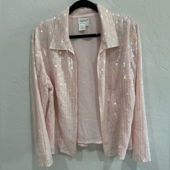 together light weight pink sequin jacket (16) - Picture 1 of 9